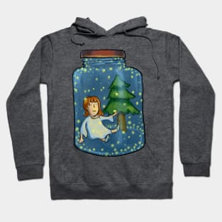 Girl in a jar with fireflies Hoodie